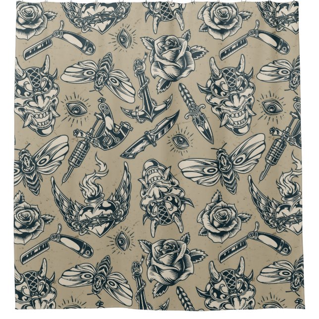 Cortina Para Box Padrão de Tatuagem Retroativa (Frente)