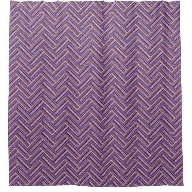Cortina Para Box Padrão de tecelagem dupla de faixas de Mauve (Frente)