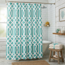 Padrão de Treliça em Aqua e Branco