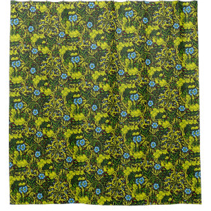 Cortina Para Box Padrão do 20 do século XXI azul verde Dourado