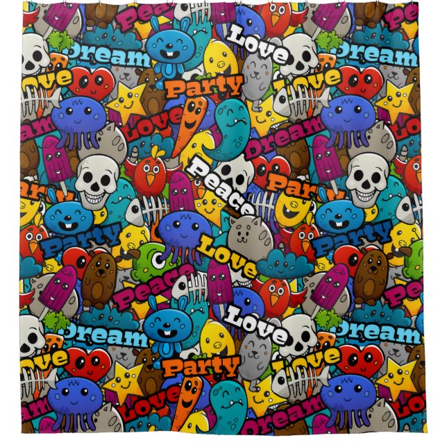 Cortina Para Box Padrão do adesivo brilhante (Frente)