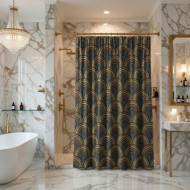 Cortina Para Box Padrão do arco do bordado retrô (Criador carregado)