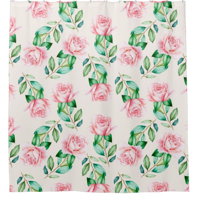 Cortina Para Box Padrão Floral (Frente)