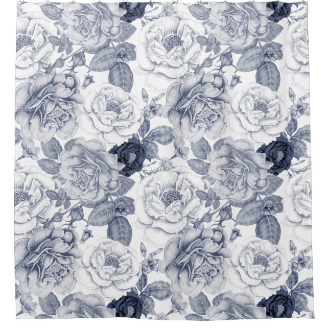 Cortina Para Box Padrão Floral (Frente)