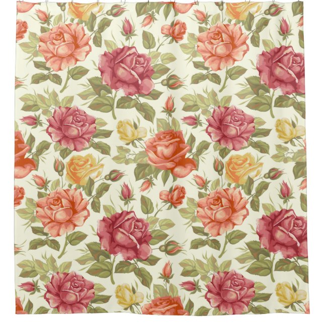 Cortina Para Box Padrão Floral (Frente)