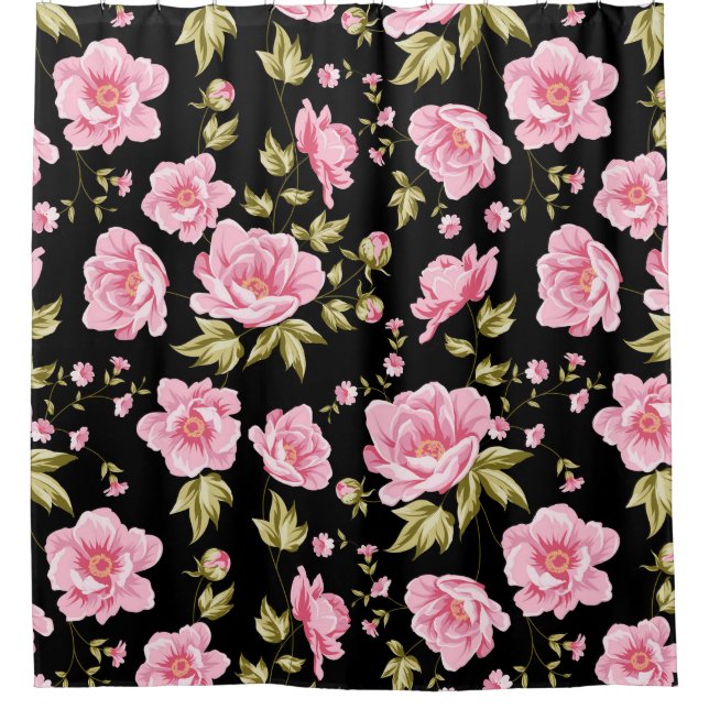 Cortina Para Box Padrão Floral (Frente)