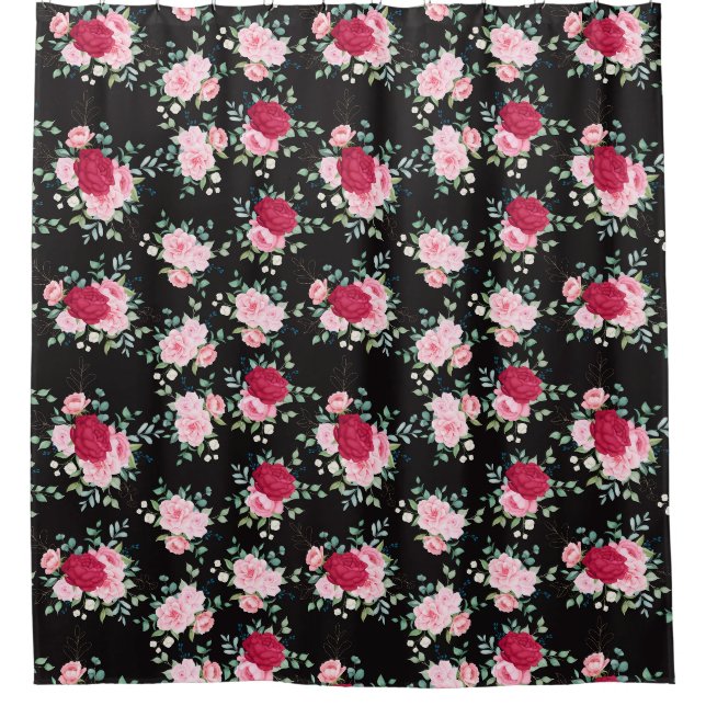 Cortina Para Box Padrão Floral (Frente)