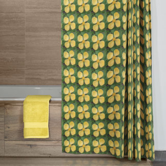 Cortina Para Box Padrão Floral Amarelo Celidônia Papoula