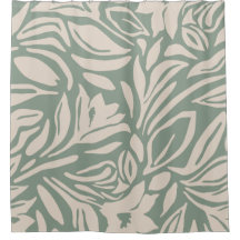Padrão Floral Botânico em Sage e Creme