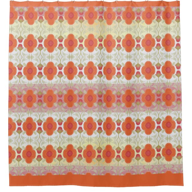 Cortina Para Box Padrão Floral de Aquarela (Frente)