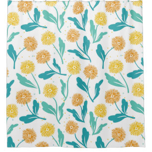 Cortina Para Box Padrão Floral de Dandelion Amarelo - Inspirado na