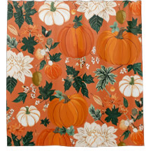 Padrão Floral de Outono de Laranja Boho