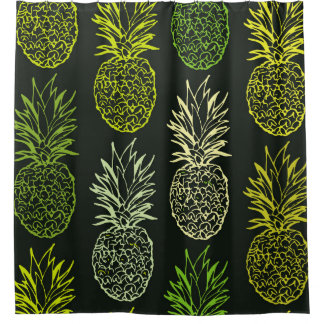 Cortina Para Box Padrão floral de rabisco desenhado à mão. Palm lea