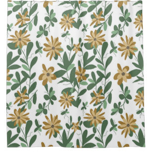Cortina Para Box Padrão Floral Design 278 Laranja Verde