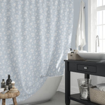 Padrão Floral Ditsy Casa de Praia Pale Blue Cottag
