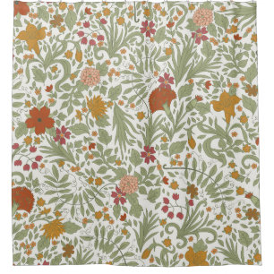 Cortina Para Box Padrão floral elegante e caprichoso.