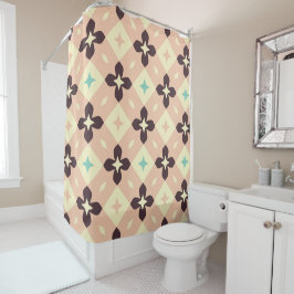 Cortina Para Box Padrão floral geométrico contínuo