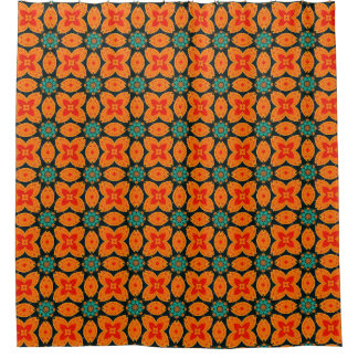 Cortina Para Box Padrão Floral Geométrico Marroquino Boêmio