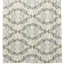 Cortina Para Box Padrão Floral Neutro Elegante