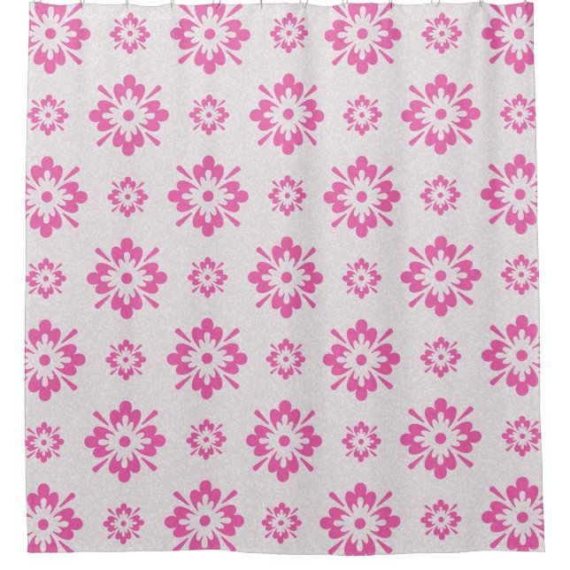 Cortina Para Box Padrão floral rosa (Frente)