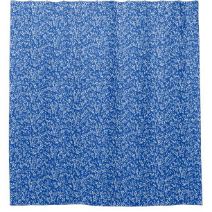 Cortina Para Box Padrão floral simples do fazendeiro em azul