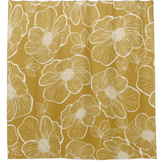 Cortina Para Box Padrão floral uniforme de abstrato. Grupo de trás