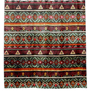 Cortina Para Box Padrão foliar tribal grunge ethno estilo retro