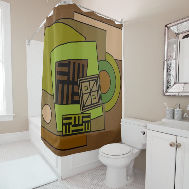 Cortina Para Box padrão geométrico abstrato moderno (In Situ)