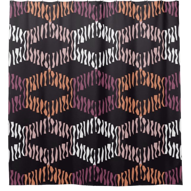 Cortina Para Box Padrão geométrico de abstrato sem costura. Fitas.  (Frente)