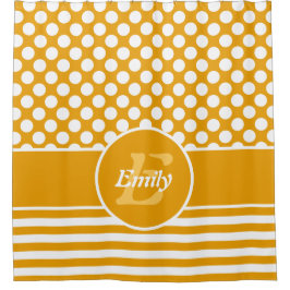 Cortina Para Box Padrão Geométrico do Nome Amarelo e Branco Feliz