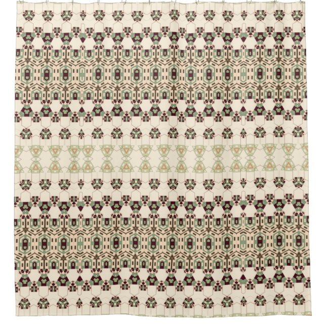 Cortina Para Box Padrão Geométrico dos Tones da Terra (Frente)