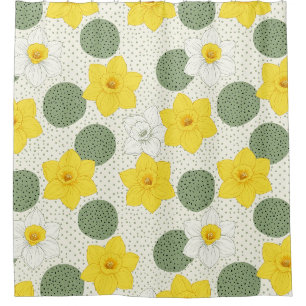 Cortina Para Box Padrão Geométrico Floral de Narciso Botânico (1)
