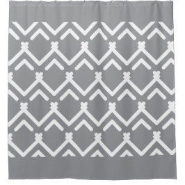 Cortina Para Box Padrão Geométrico Horizontal Zigzag