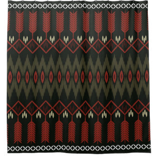 Cortina Para Box Padrão Ikat: Ornamento Étnico Geométrico