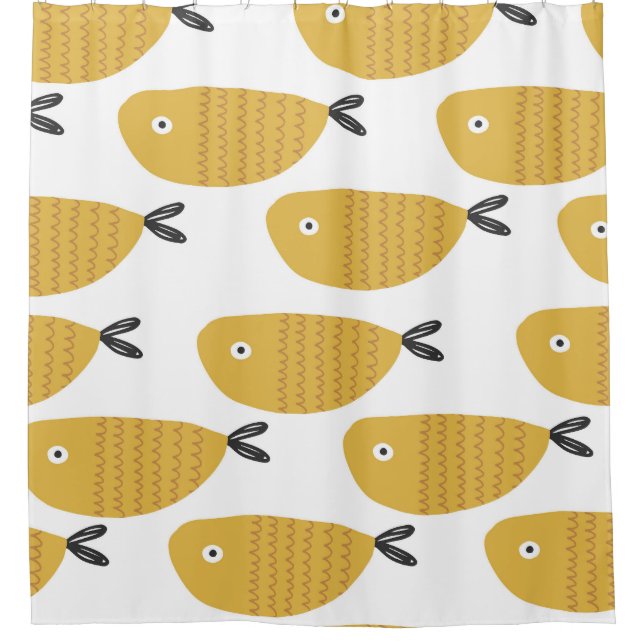 Cortina Para Box Padrão Infantil, Fishes Engraçados. (Frente)