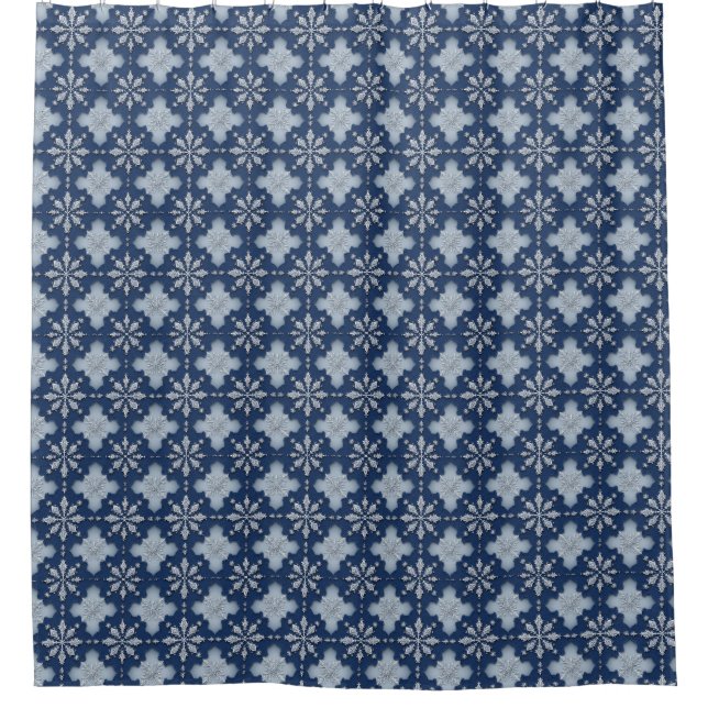 Cortina Para Box Padrão Intricado de Floco de Neve (Frente)