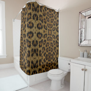 Cortina Para Box Padrão-Leopardo Glittery Brown