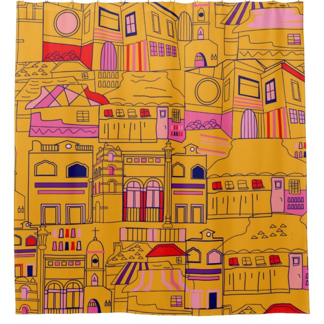 Cortina Para Box Padrão mexicano sem costura design. Textil de deco (Frente)