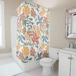 Cortina Para Box Padrão moderno de Meio século Floral e Aves