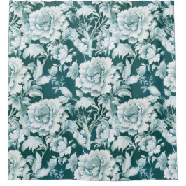 Cortina Para Box Padrão rosa de repetição branco-verde