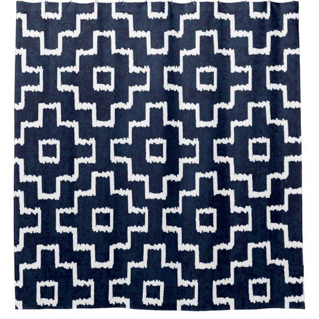 Cortina Para Box Padrão Sashiko: Bordado Japonês Tradicional (Frente)