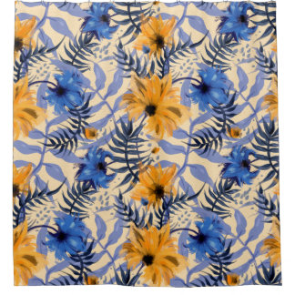 Cortina Para Box padrão sem costura abstrato flores