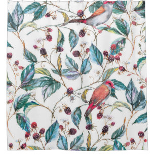 Cortina Para Box Padrão sem costura de aquarela desenhada à mão