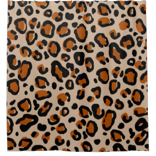 Cortina Para Box Padrão sem costura de peles de leopardo