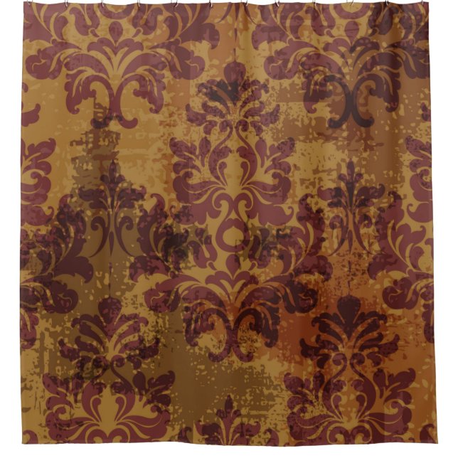 Cortina Para Box Padrão sem costura do rococo barroco (Frente)