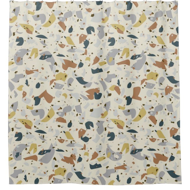 Cortina Para Box Padrão sem costura do Terrazzo com elemento sobrep (Frente)