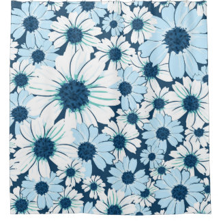 Cortina Para Box Padrão sem costura floral/padrão textual de flor, 