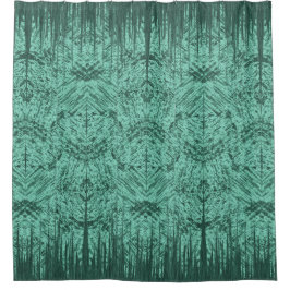 Cortina Para Box Padrão Tiki Abstrato Verde Aqua