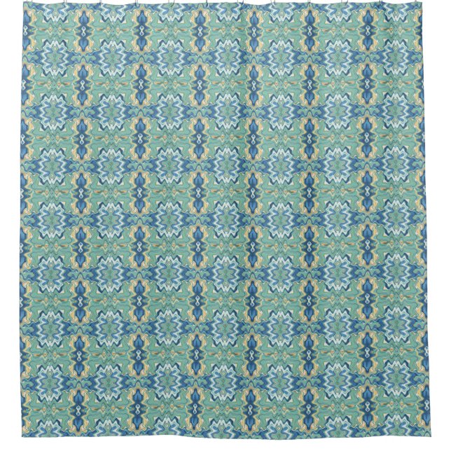 Cortina Para Box Padrão Único do Chic Turquoise (Frente)