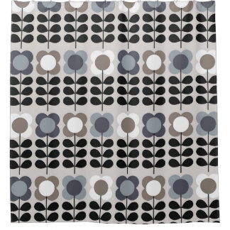 Cortina Para Box padrão uniforme de abstrato floral. Estilo nórdico
